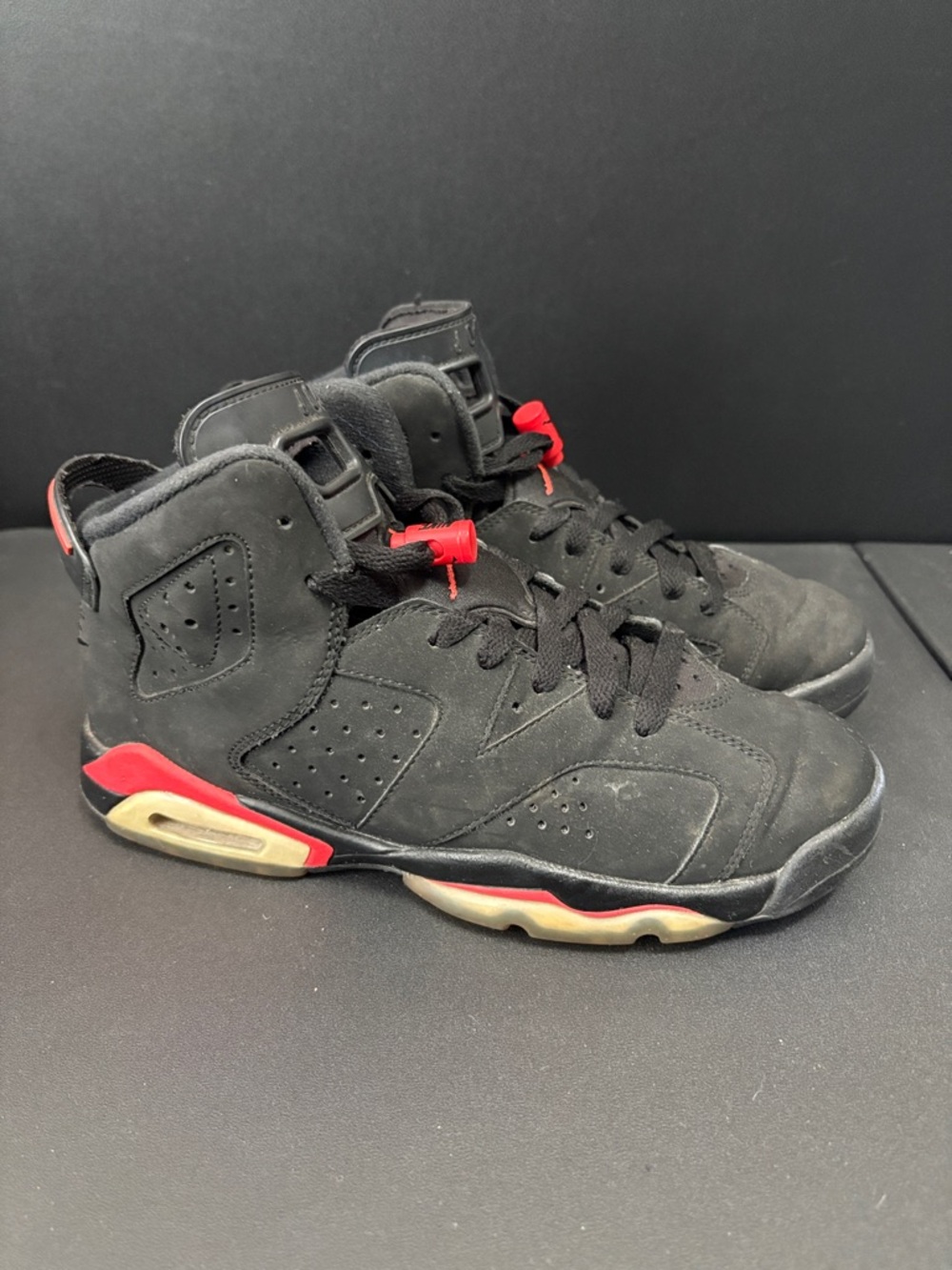 Jordan Kids Black and Red High-Top Sneakers